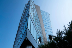 Euro Tower Bucharest scaled from below